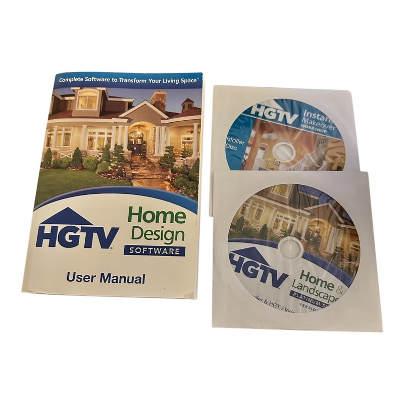 HGTV Home & Landscape Platinum Suite Software (Version 3) w/ Manual And 2 Discs