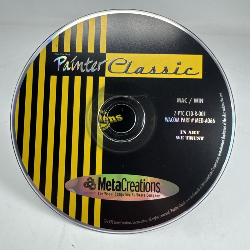 MetaCreations Painter Classic – CD ONLY NO SERIAL # Mac Windows VGC