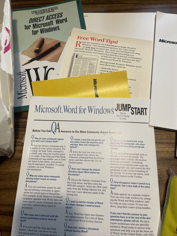 Microsoft Word for Windows 1.1 3.5 Disks 1990 Vintage Tech gallery