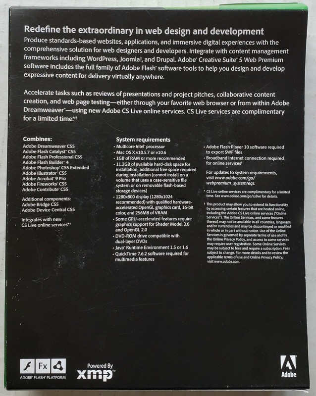 Adobe Creative Suite 5 Web Premium CS5 + CS4 + Photoshop 5.0 Preowned MacPro gallery