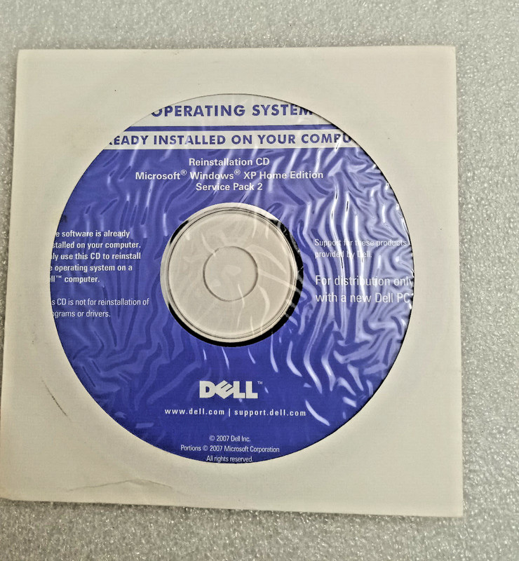 Dell Windows XP Home Edition With SP2 Service Pack 2 Reinstallation CD Only
