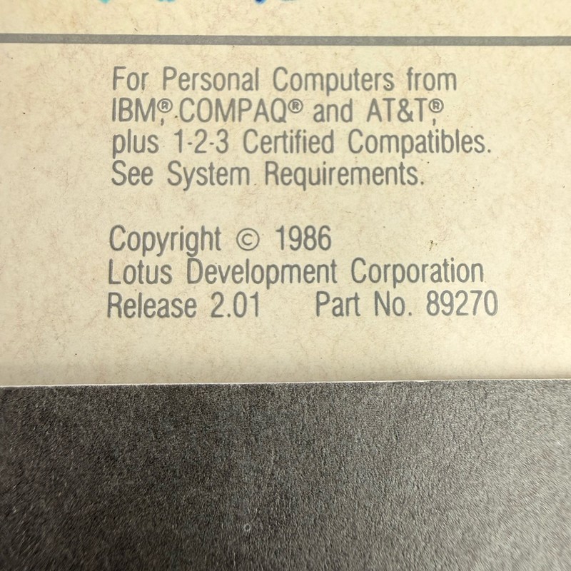 Lotus 1-2-3 Release 2.01 Master System Disk LIM EMS 4.0 Technical Manual Binder gallery