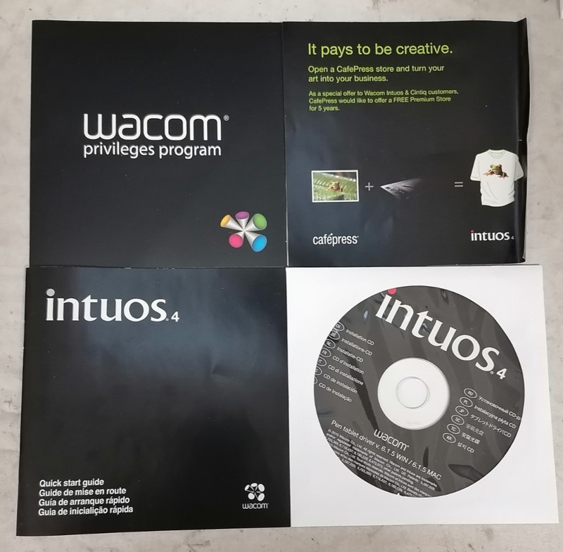 Wacom Intuos4 Quick Start Guide and Pen Tablet Driver CD PN:MED-A344E