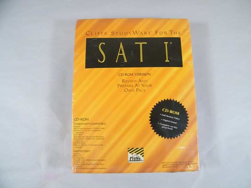 CLIFFS STUDYWARE SAT1 CD-ROM VERSION, NEW, SEALED
