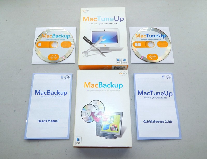 2007 2006 Macware Macintosh Tune Up V 3.4 & Back Up V 1.5 w/ Boxes &Manuals Mac