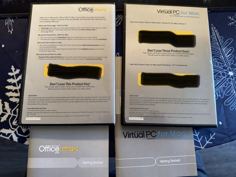 Microsoft Virtual PC for Mac Ver. 7 WINDOWS XP Pro Office Mac 2004 Install Keys gallery