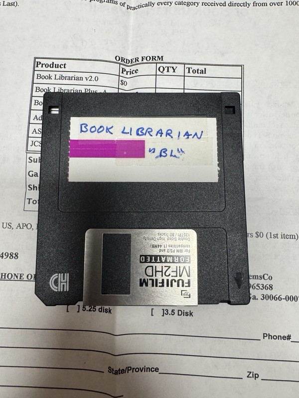 1994 Book Librarian v3 TurboSystemsCo 3.5” Disk w/ Invoice & Catalog gallery