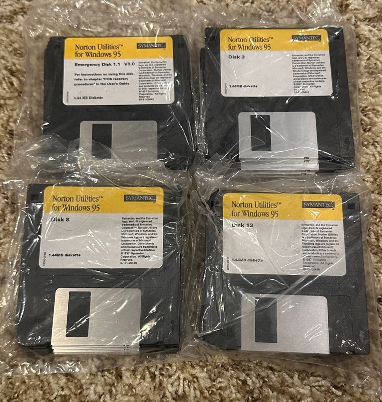 Norton Utilities Windows 95 Floppy Disks Set of 19 Sealed gallery