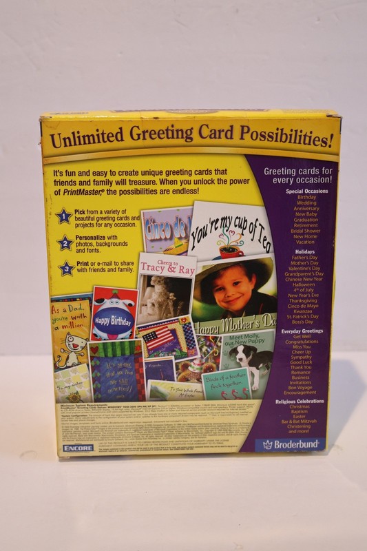 Software PC Print Master Greeting Cards Deluxe Win 98 2000 ME XP NEW Big Box gallery