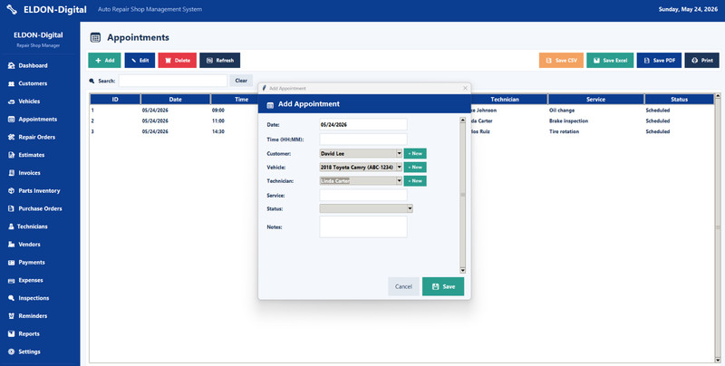 Auto Repair Shop Management Software USB Invoices Estimates Inventory PC MAC gallery
