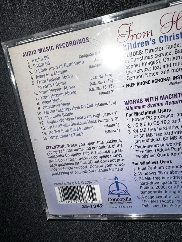 Children's Christmas Service for Windows & Macintosh Cd 2006 From Heaven Above gallery