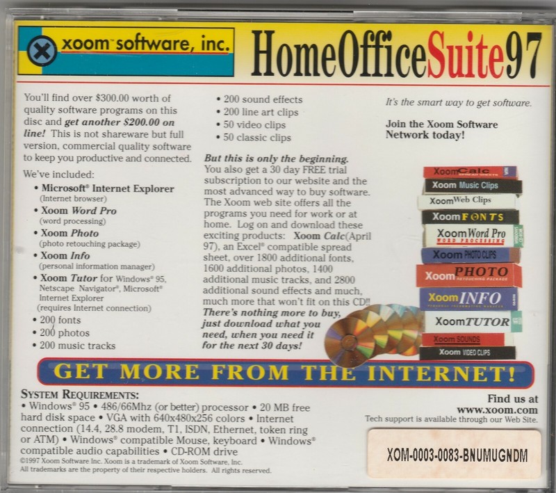 Home Office Suite 97 for Windows 95 by Xoom Software ~1997 ~ CD-ROM gallery