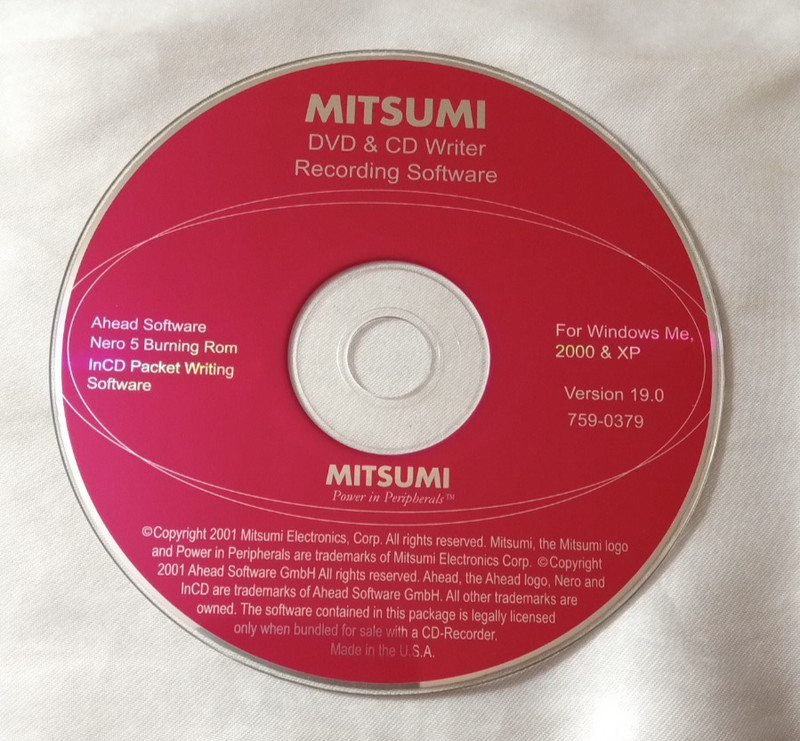 MITSUMI DVD/CD WRITER RECORDING SOFTWARE FOR WNDOWS Me, 2000, XP v19.0 759-0379 gallery