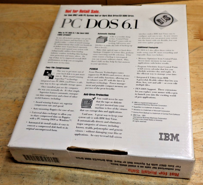 Vintage IBM PC DOS 6.1 VINTAGE SOFTWARE 3.5" DISKS SET New and Sealed Set Box gallery