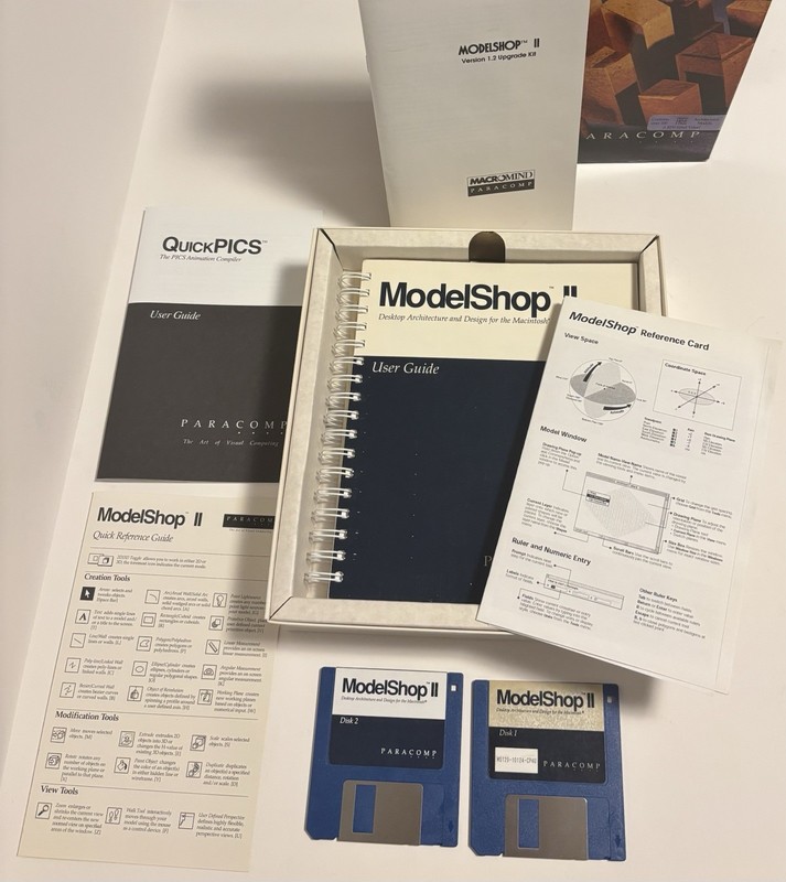 RARE !! COMPLETE Vintage Macintosh Mac Software Modelshop II Architecture Apple gallery