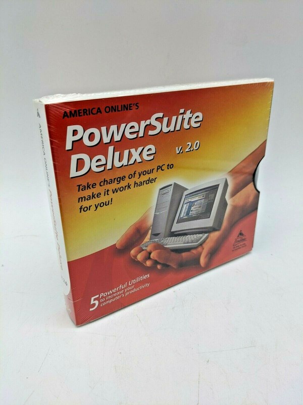 America Online’s Powersuite Deluxe V 2.0 Vintage AOL Drivers Utilities – SEALED