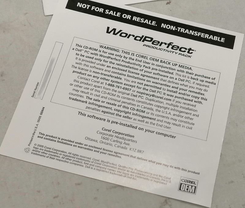 Corel WordPerfect Productivity Pack Disc Set P/N: 980298 gallery