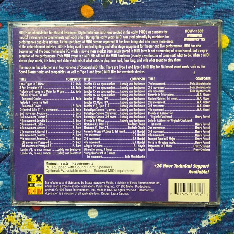 Essex Interactive MIDI Classics II CD-ROM Windows 95 PC Classical MIDI Software gallery
