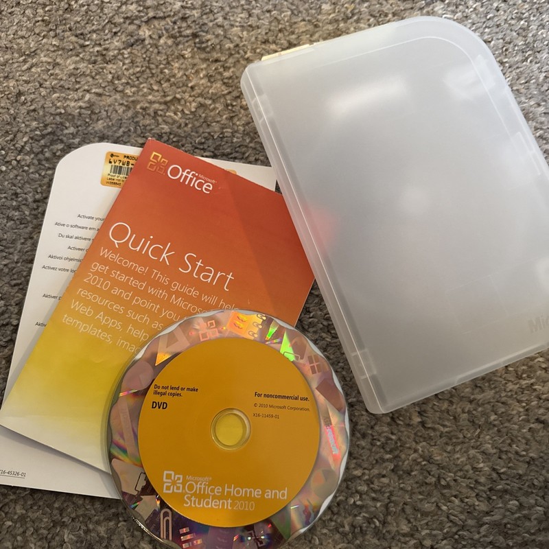 Microsoft Office Home & Student 2010 – Windows DVD W/ Product Key No Slip Cover