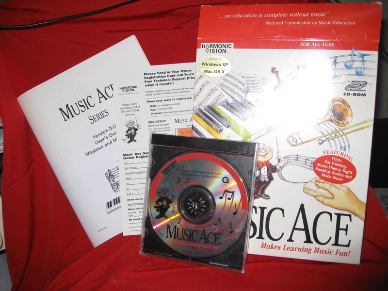 New Music Ace Software Windows 95 98 2000 me NT4 XP Mac OS X Harmonic Vision CD