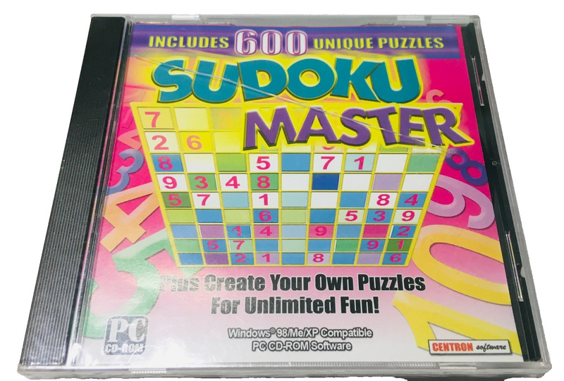 Sudoku Master PC Includes 600 Unique Puzzles Win 98/Me/XP Factory Sealed READ