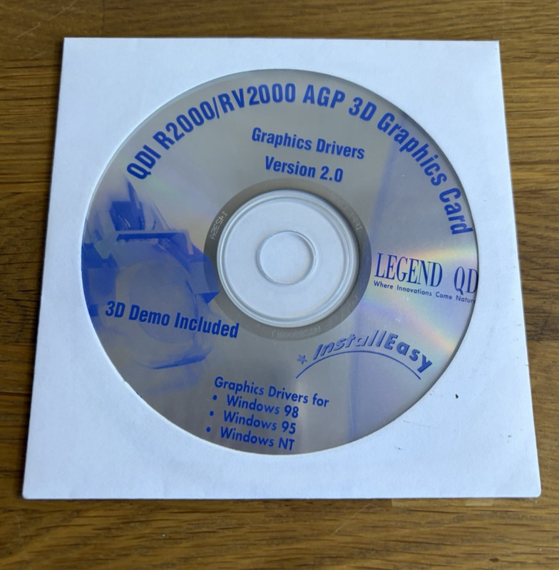 QDI R2000/RV2000 AGB 3D Graphics Card Graphics Drivers Version 2.0