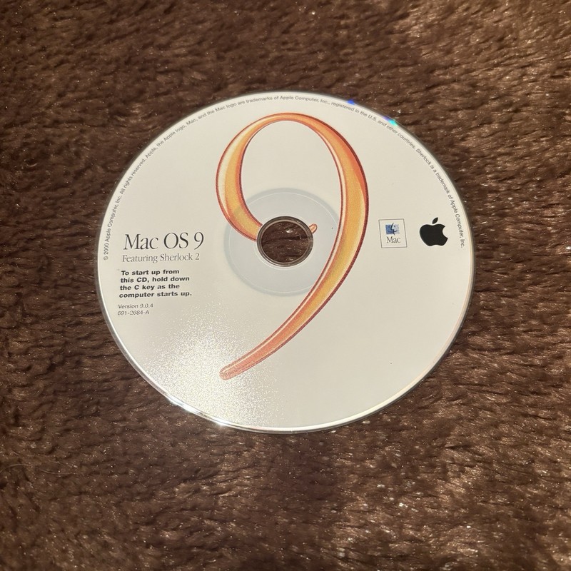 Apple Mac OS 9 Featuring Sherlock 2 Install CD Disc version 9.0.4