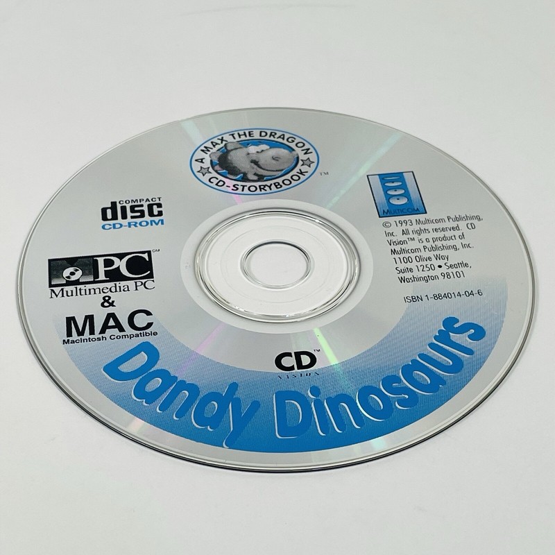 Dandy Dinosaurs A Max The Dragon 1993 CD Storybook for PC and Mac