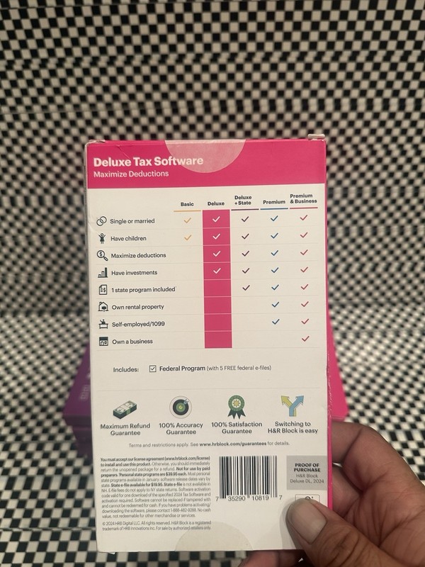 H&R Block Tax Software Deluxe 2024 federal only PC/Mac (Key Card in the Box) gallery