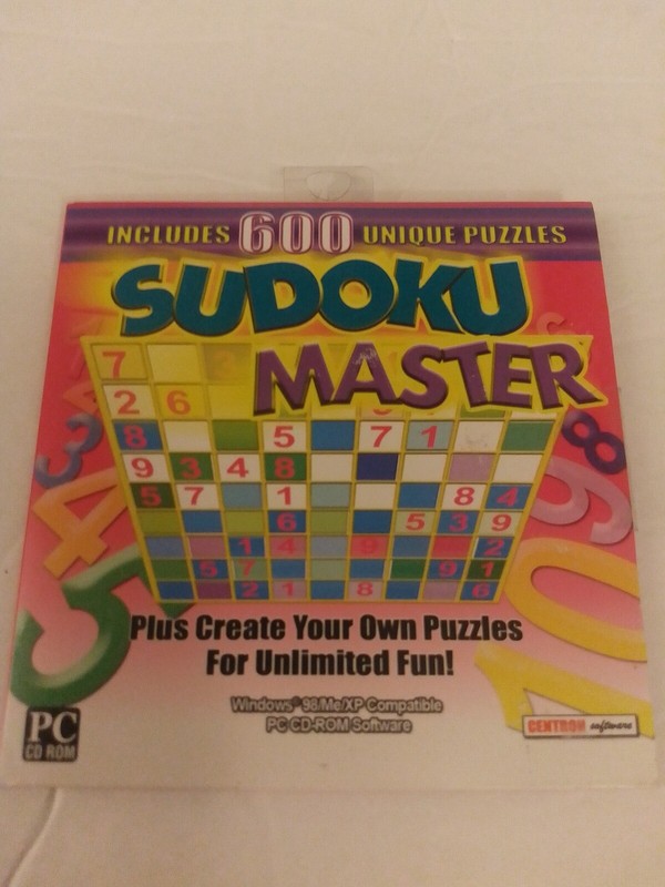 Sudoku Master CD-ROM For Windows 98 To XP Brand New Sealed In Flat Pack