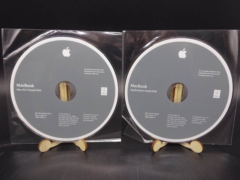 MacBook OS X Install & Applications DVDs, 2010 2Z691-6653-A, 2Z691-6654-A