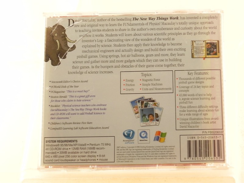 Dorlong Kindersley Pinball Science Scholastic Interactive Software case crack gallery