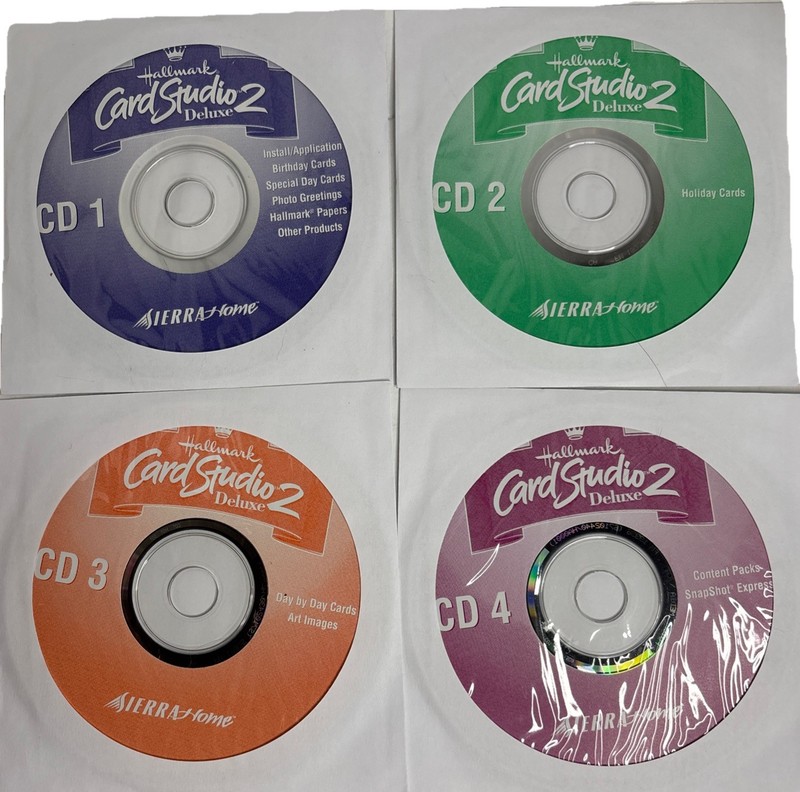 Hallmark Card Studio 2 Deluxe—FOUR DISC’S—SHIPS IN 24 HOURS—