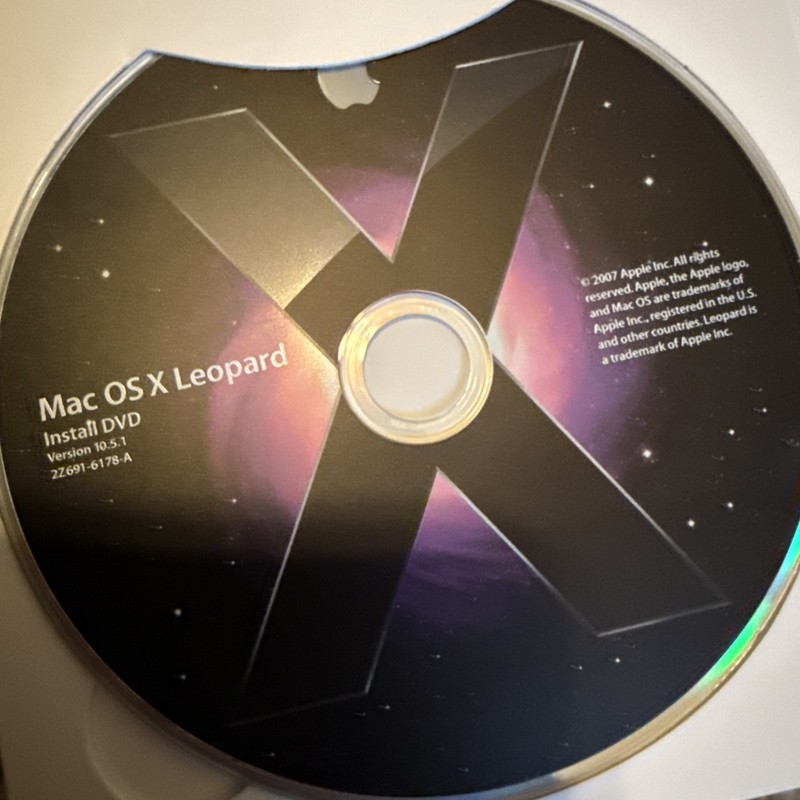 Apple Mac OS X Leopard Version 10.5.1 Install DVD Disk with Manual ~ Used gallery