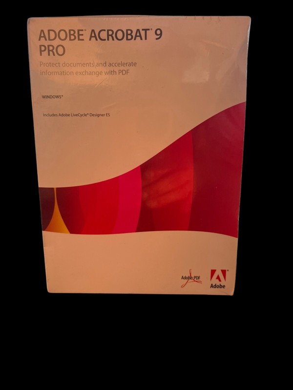 Adobe Acrobat 9 Pro for Windows PC Liceensed for 2 PCs =BRAND NEW SEALED BOX=
