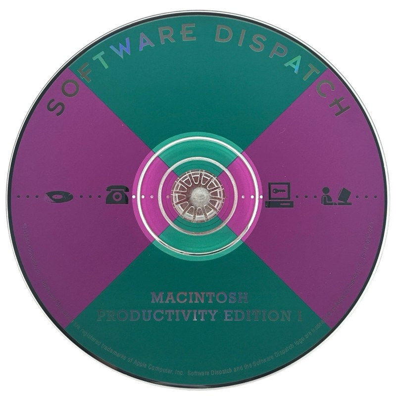 Apple Software Dispatch Macintosh Productivity Edition I CD-ROM Vintage 1993