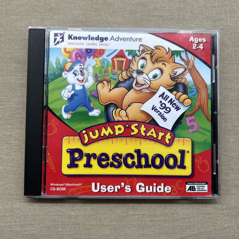 Jump-Start Preschool ’99 Version 2.0 (PC Windows / MAC 1998 CD-ROM Game) Learn +