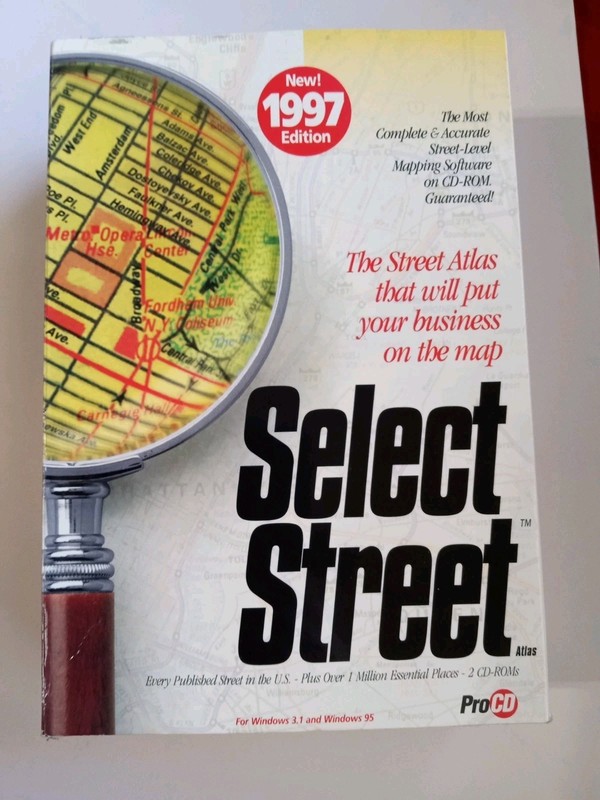Select Street Atlas Map CDs CD-ROM Software 1997