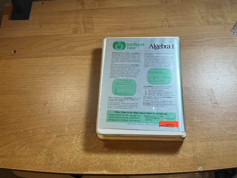 Intelligent Tutor Algebra 1 5.25 disk for Apple II +,IIe,IIc,IIgs gallery