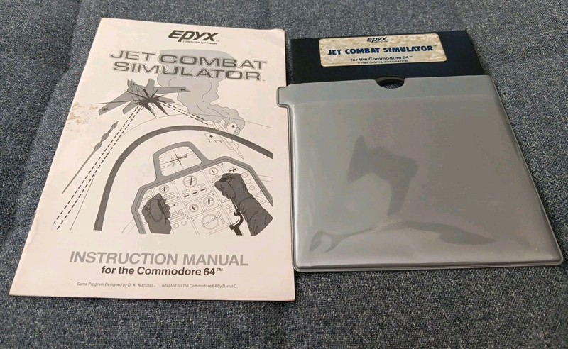 Vtg Jet Combat Simulator Commodore 64 Game with Manual Epyx 1984 C64 RARE