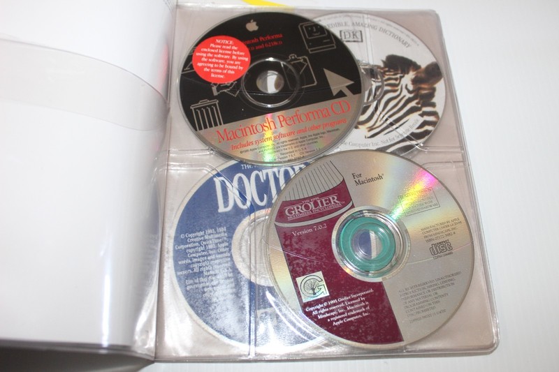 Vintage Apple Macintosh Compact Discs 6218cd Vinyl CD Gray Cases with 9 Discs gallery