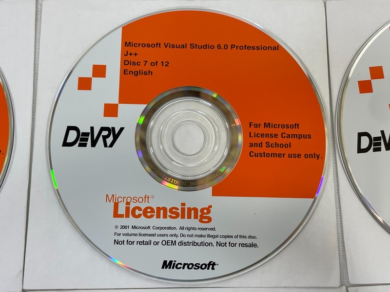 Microsoft DeVry Visual Studio 6.0 Professional 12-Disc Complete Set Software CD gallery