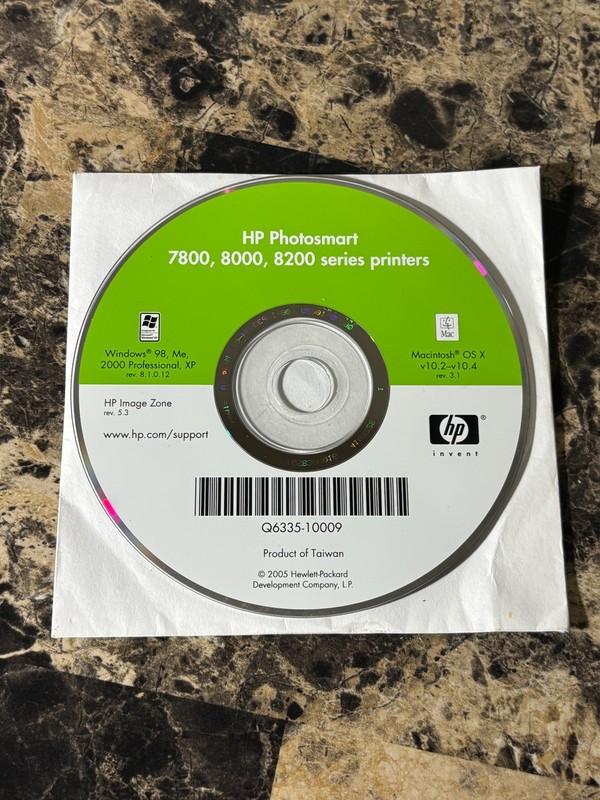 2005 HP Photosmart 7800/ 8000/ 8200 Series Printers Software Windows 98, 00, XP