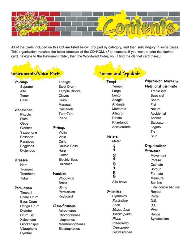 Music Word Wall CD-ROM Heritage Music Press Educational Flash Cards Learning gallery