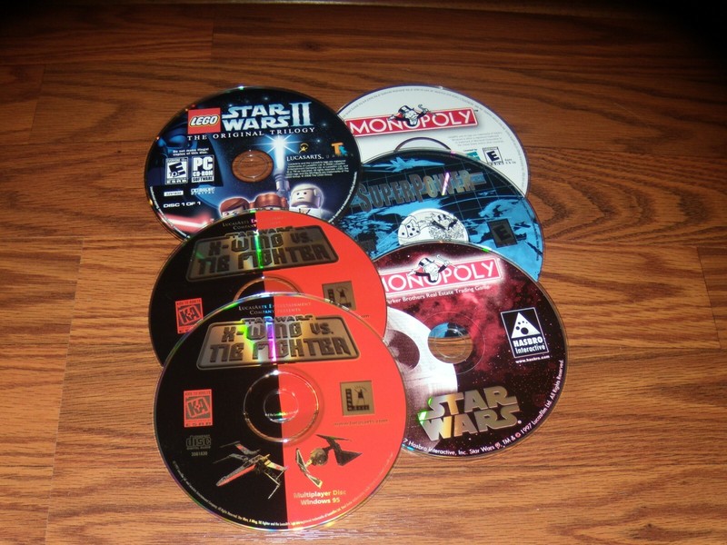 5 PC Games: Monopoly, Monopoly Star Wars, SuperPower, X-Wing vs. Tie Fighter + 1