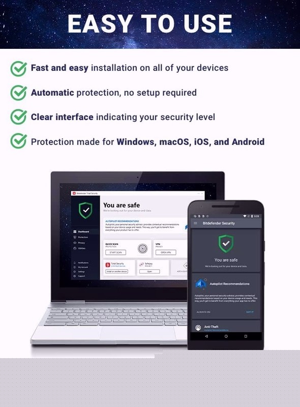 Bitdefender Total Security 2026 - 2 Years 5 Devices - Windows, Mac, Android, iOS gallery