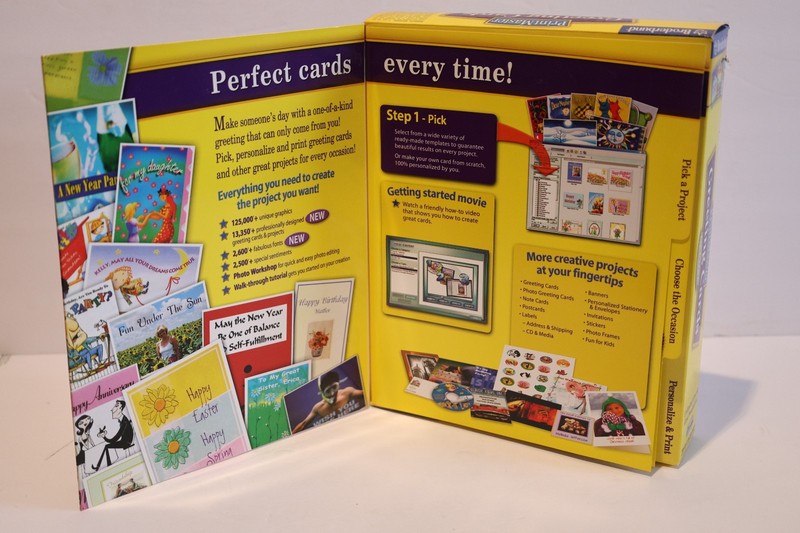 Software PC Print Master Greeting Cards Deluxe Win 98 2000 ME XP NEW Big Box gallery