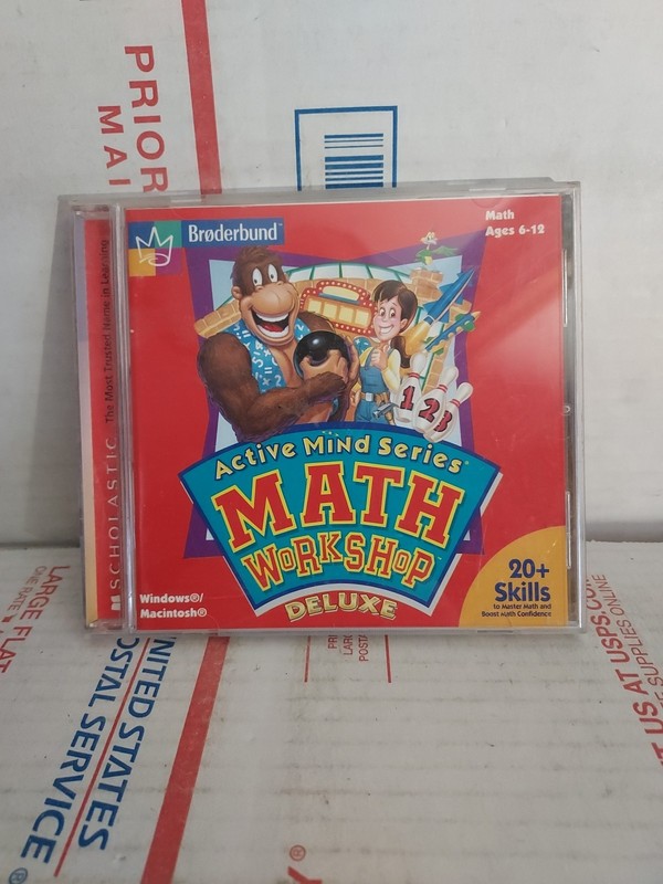 BRODERBUMD MATH 6-12 ACTIVE MIND SERIES MATH WORKSHOP DELUXE Used – #163