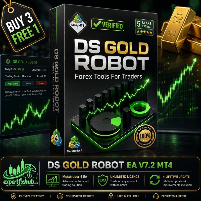 v7.2 DS Gold Robot EA Metatrader MT4 MQL4 Bot Trading XAUUSD Robot prop firm