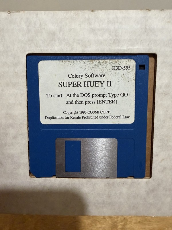 Super Huey II Helicopter Flight Simulator Celery Software 3 1/2” Disk IBM DOS gallery